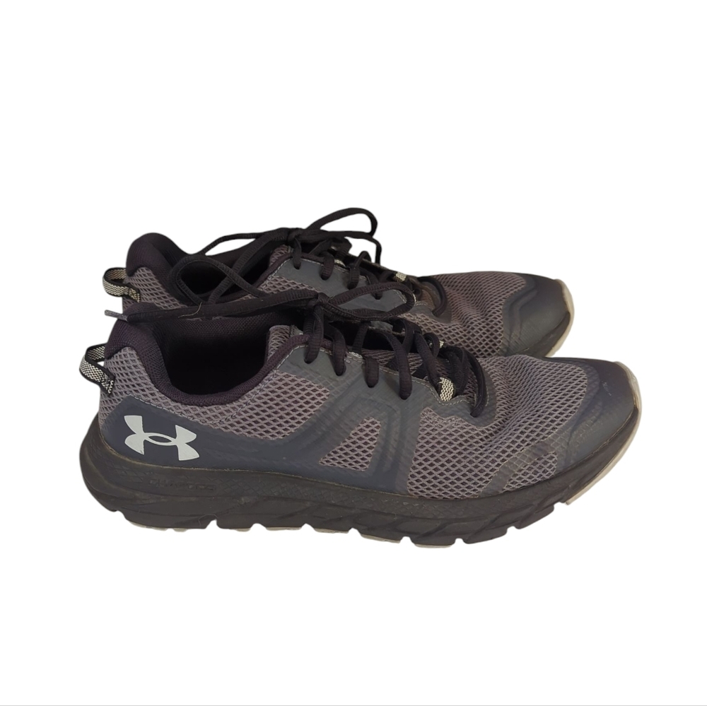 Under Armour UA Charged Toccoa 3 Running Sneakers Shoes 9.5 Gray Black Lace Up